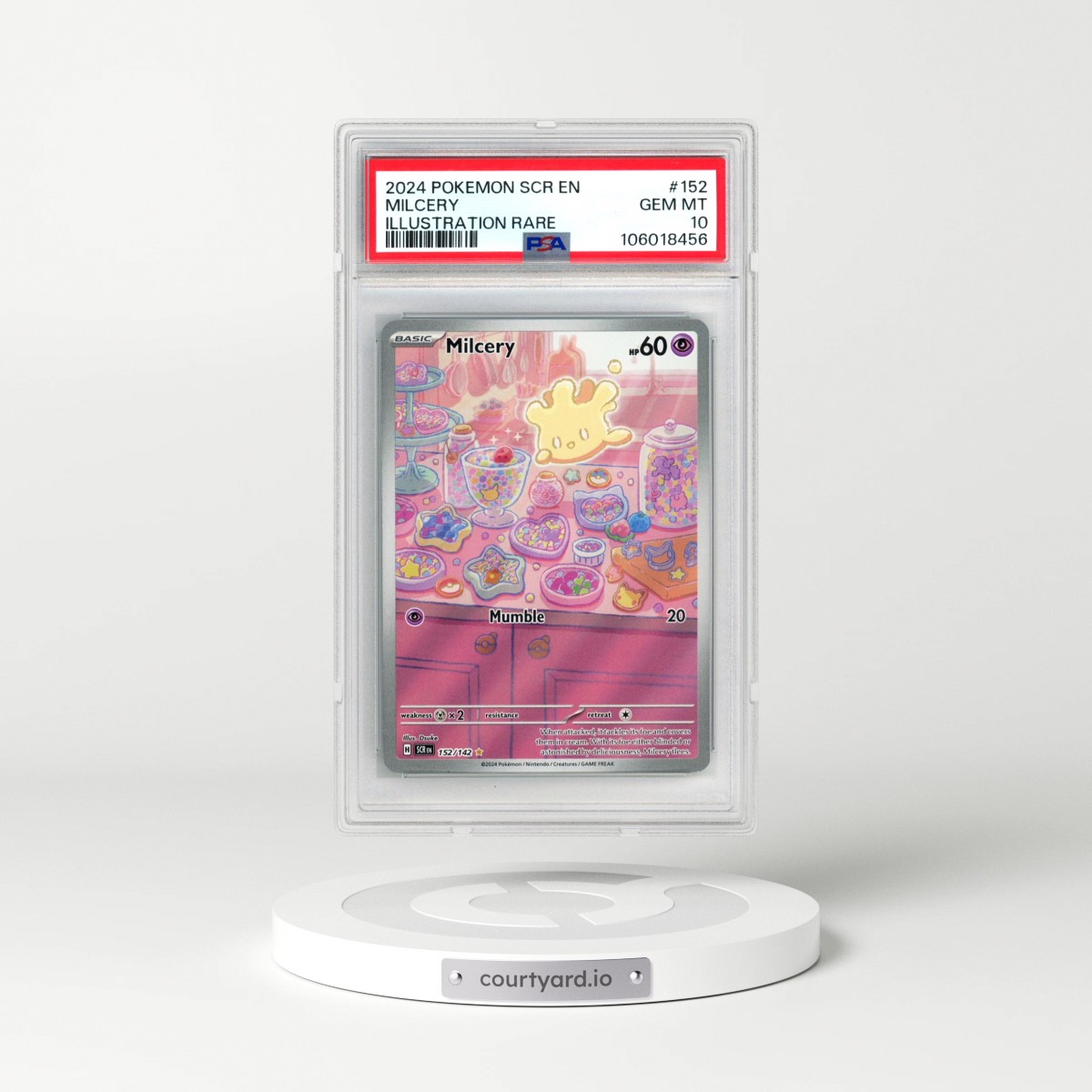 2024 Pokémon Scr EN-Stellar Crown #152 Milcery - Illustration Rare (PSA 10 GEM MINT)