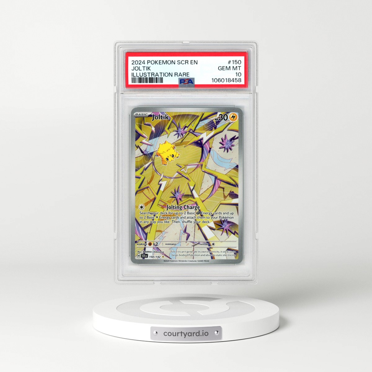 2024 Pokémon Scr EN-Stellar Crown #150 Joltik - Illustration Rare (PSA 10 GEM MINT)