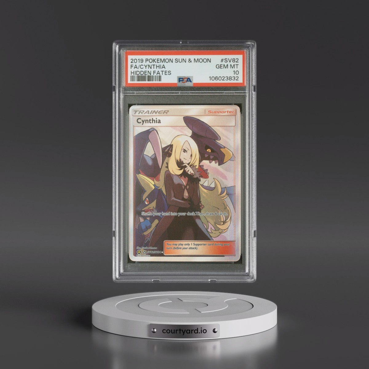 2019 Pokémon Sun & Moon Hidden Fates Cynthia - Full Art #SV82 PSA 10