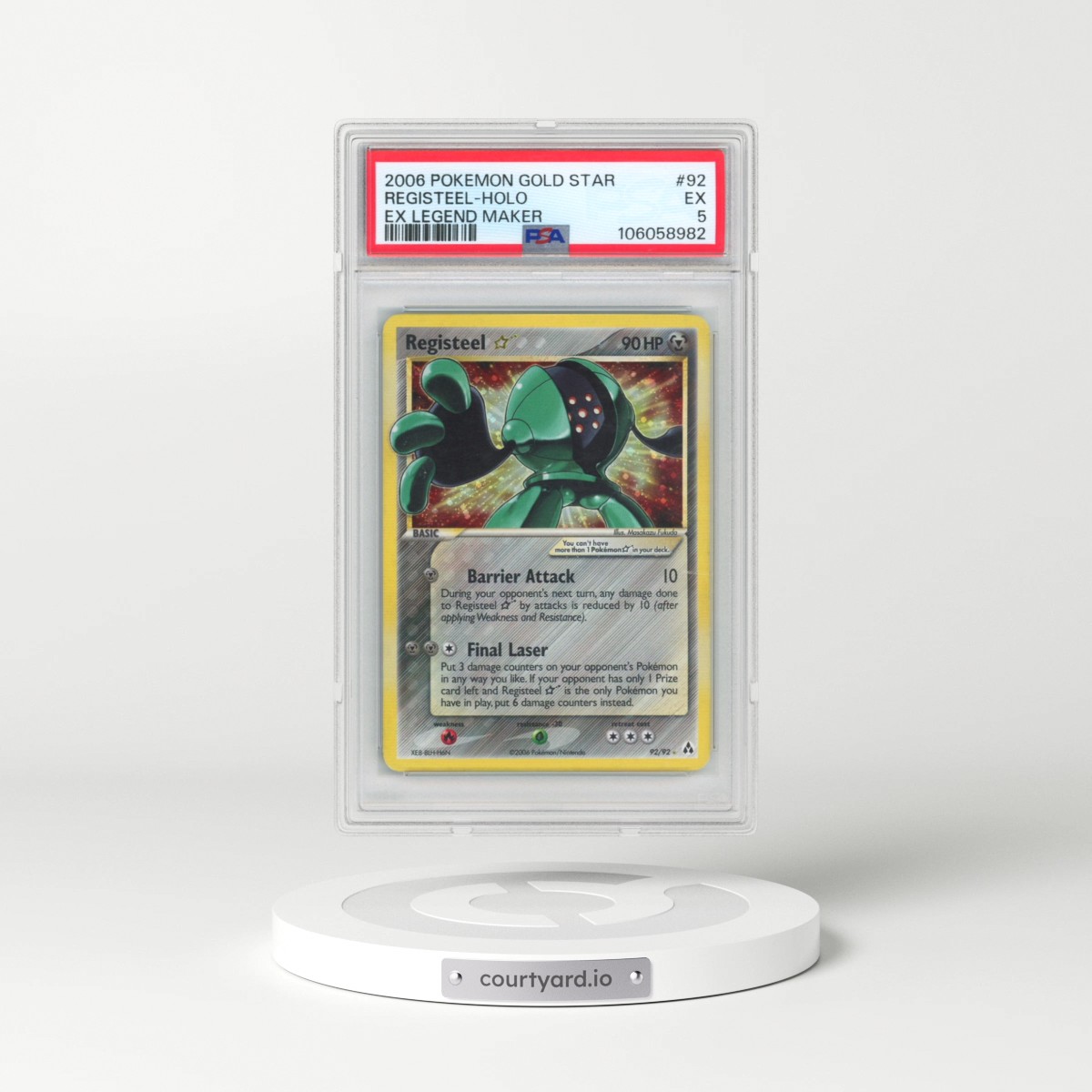 2006 Pokémon EX Legend Maker #92 Registeel - Holo Gold Star (PSA 5 EX)
