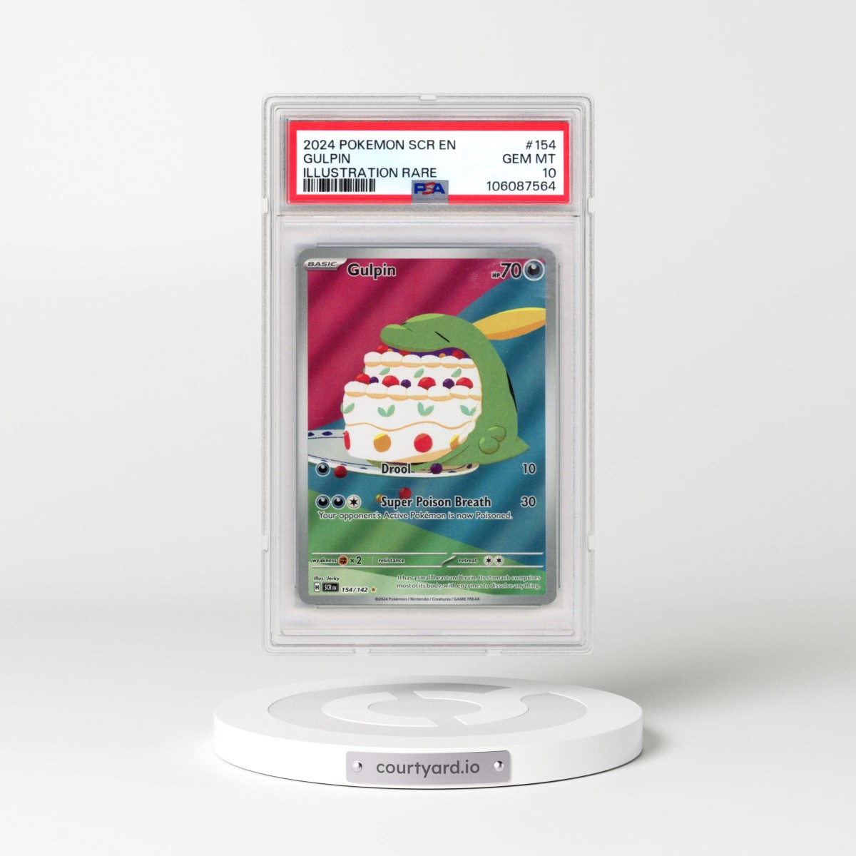 2024 Pokémon Scr EN-Stellar Crown #154 Gulpin - Illustration Rare (PSA 10 GEM MINT)