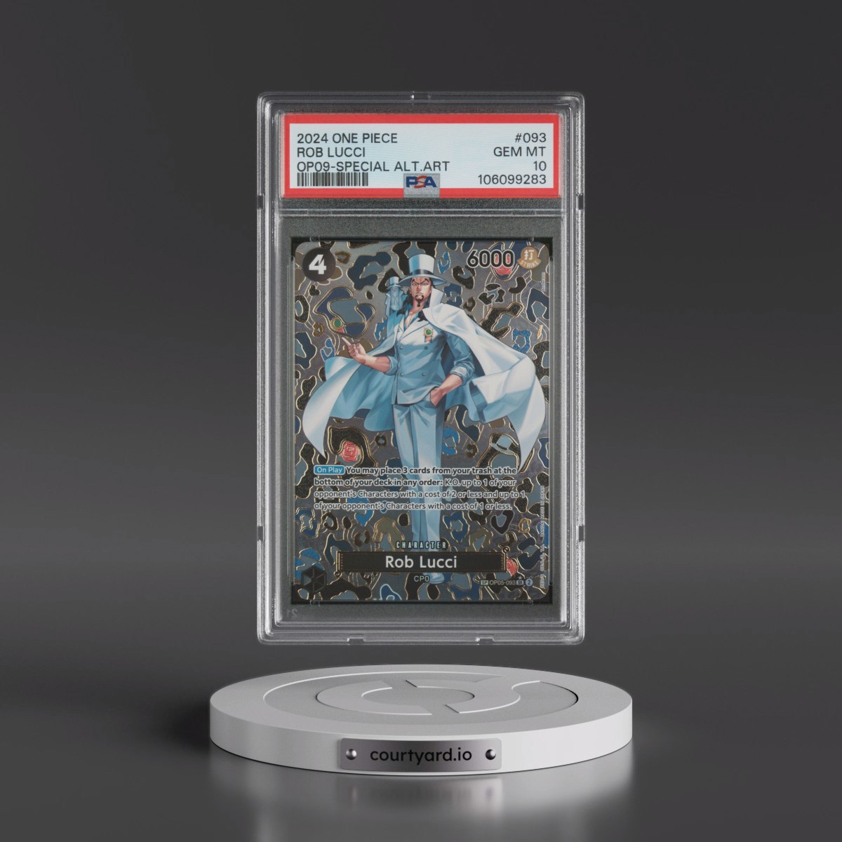 2024 One Piece OP09-Emperors in the New World Rob Lucci - Special Alternate Art #093 PSA 10