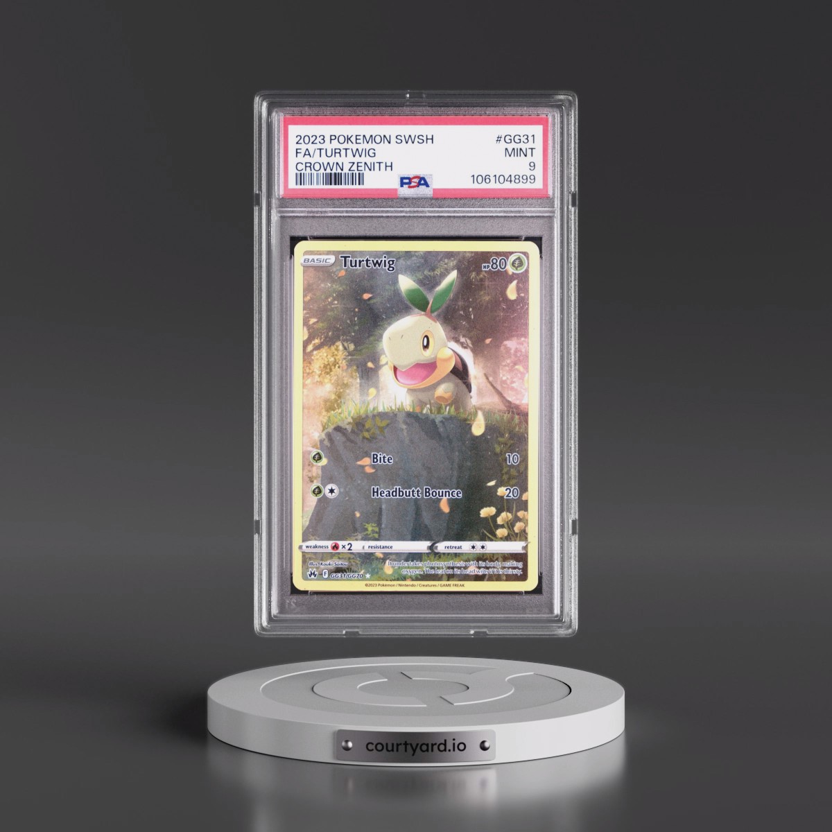 2023 Pokémon Sword and Shield Crown Zenith #GG31 Turtwig - Full Art (PSA 9 MINT)