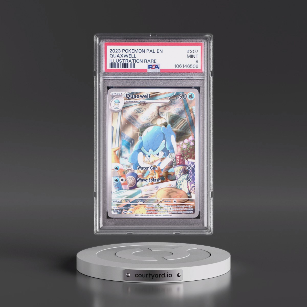 2023 Pokémon Pal EN-Paldea Evolved #207 Quaxwell - Illustration Rare (PSA 9 MINT)