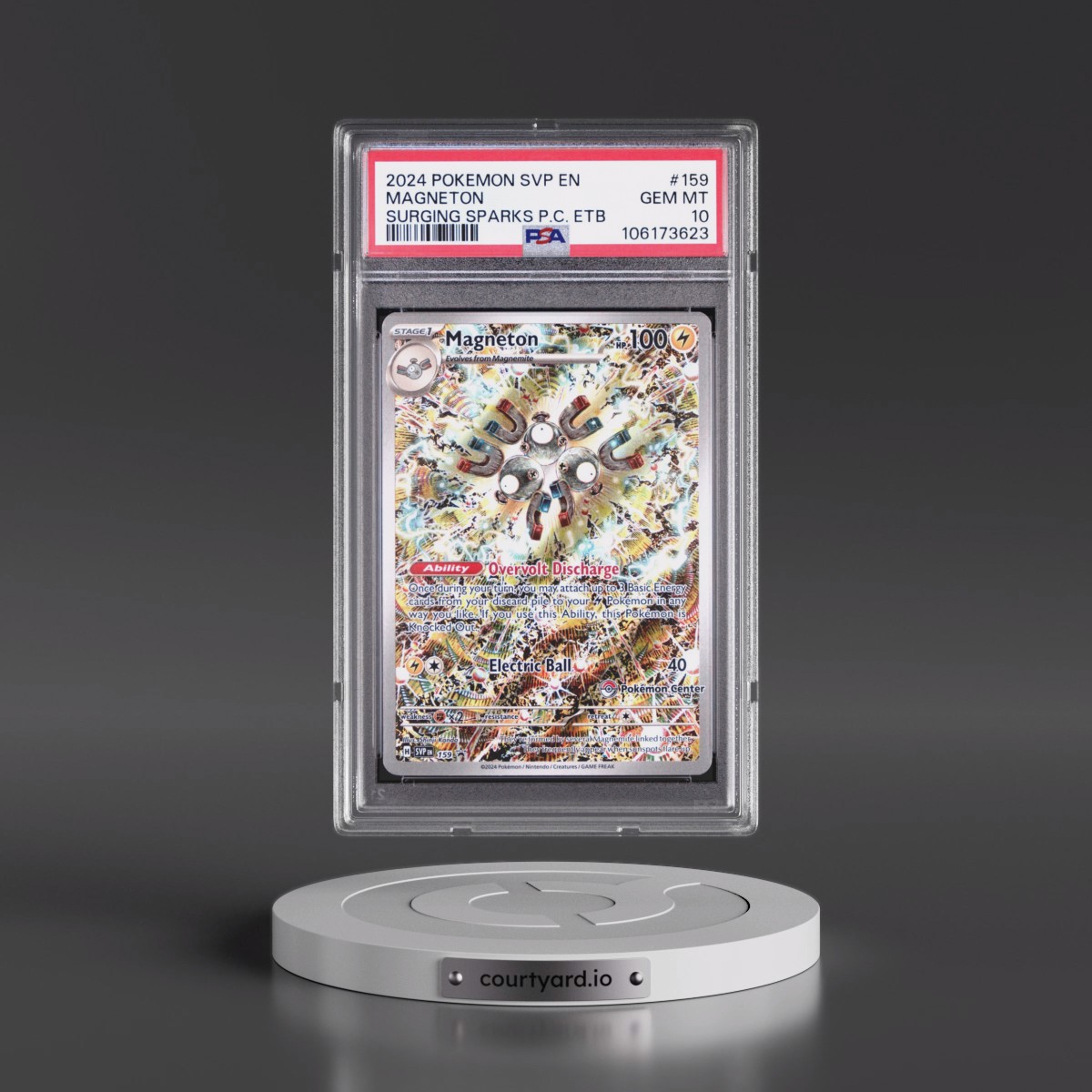 2024 Pokémon Svp EN-SV Black Star Promo Magneton - Surging Sparks Pokemon Center Elite Trainer Box #159 PSA 10