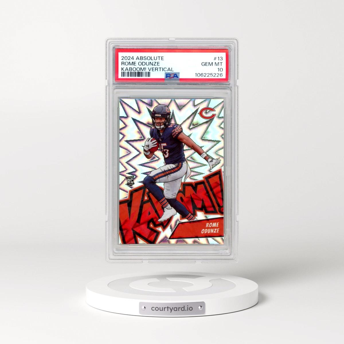 2024 Panini Absolute Kaboom! Vertical #13 Rome Odunze (PSA 10 GEM MINT)