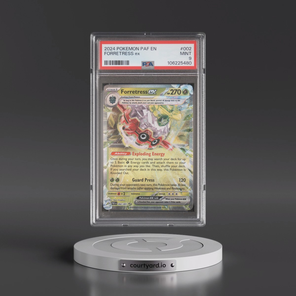 2024 Pokémon Paf EN-Paldean Fates #002 Forretress EX - Holo (PSA 9 MINT)