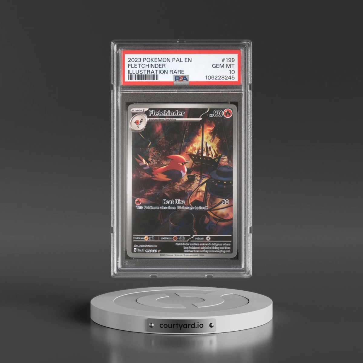 2023 Pokémon Pal EN-Paldea Evolved #199 Fletchinder - Illustration Rare (PSA 10 GEM MINT)