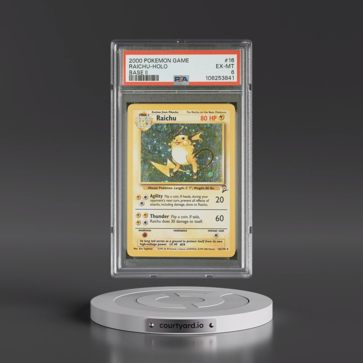 2000 Pokémon Game Base II #16 Raichu - Holo (PSA 6 EX-MT)