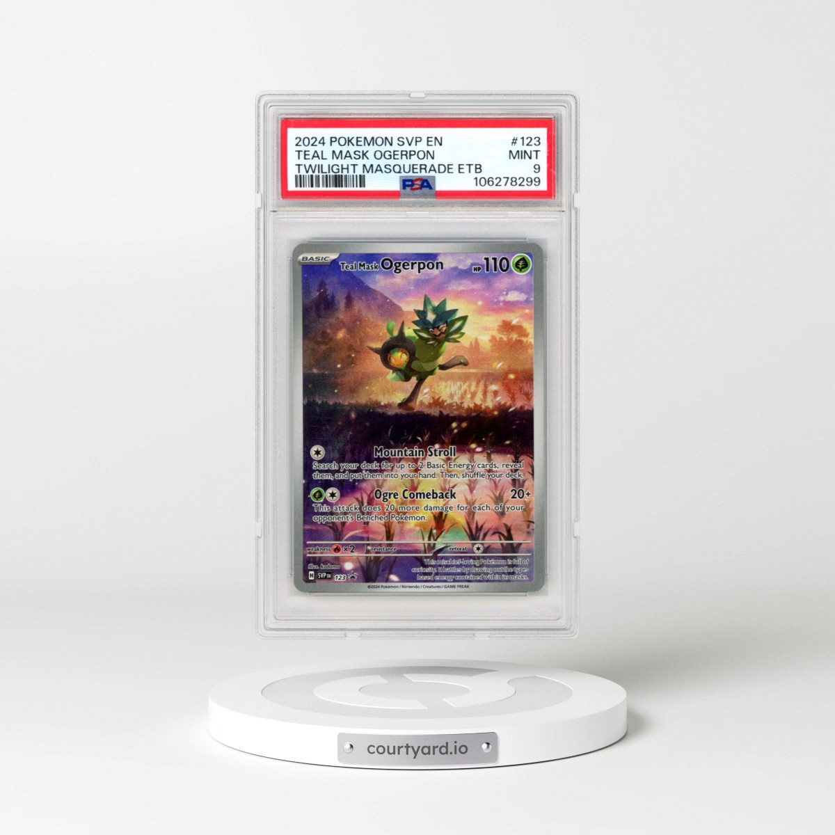 2024 Pokémon Svp EN-SV Black Star Promo #123 Teal Mask Ogerpon - Twilight Masquerade Elite Trainer Box (PSA 9 MINT)