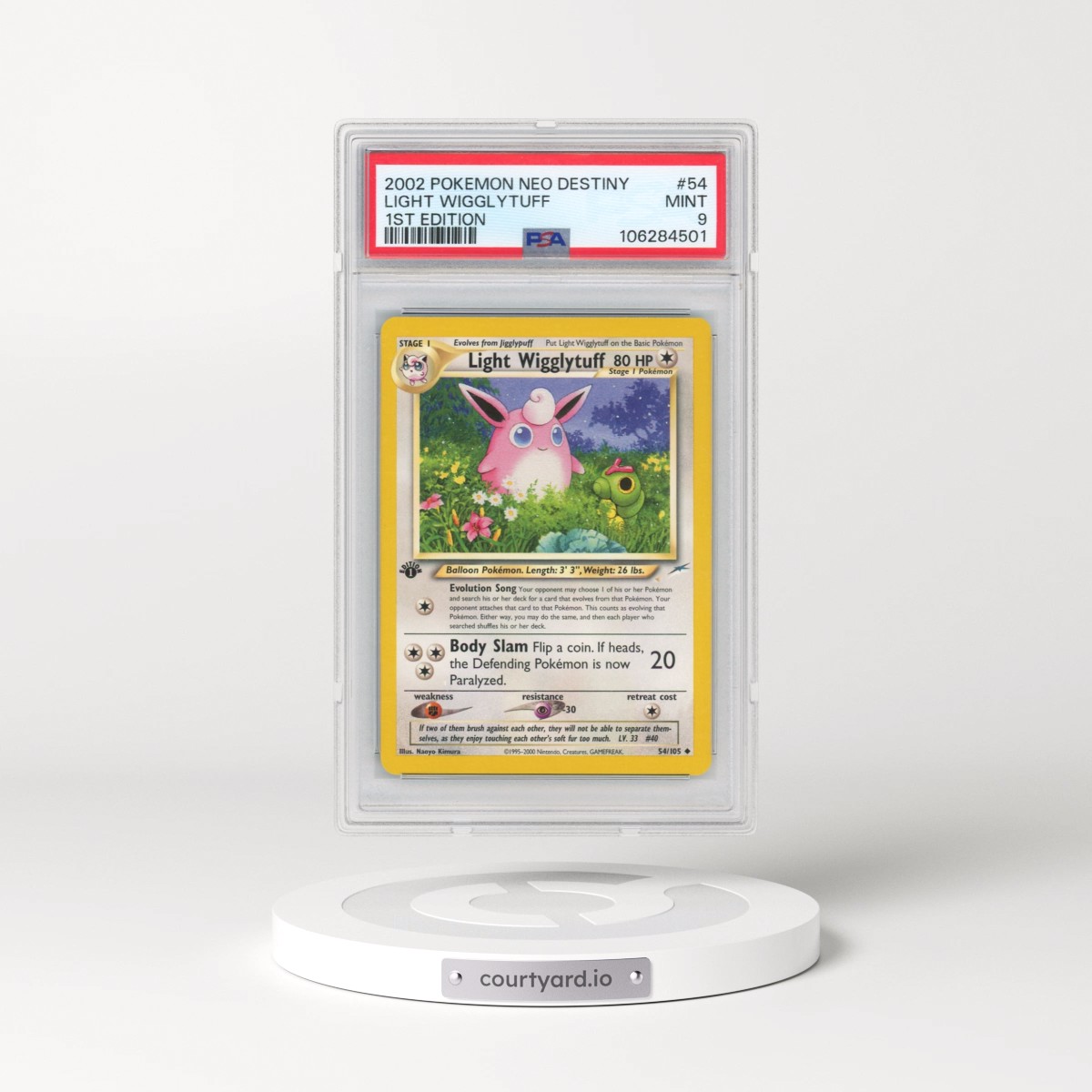 2002 Pokémon Neo Destiny #54 Light Wigglytuff - 1st Edition (PSA 9 MINT)
