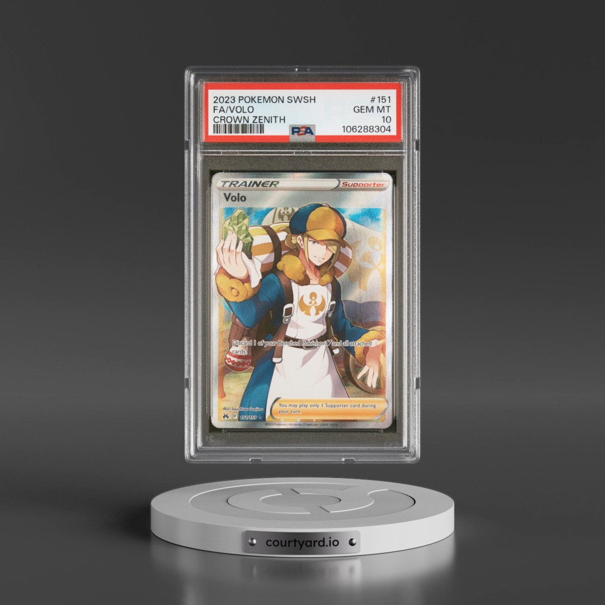 2023 Pokémon Sword and Shield Crown Zenith #151 Volo - Full Art (PSA 10 GEM MINT)