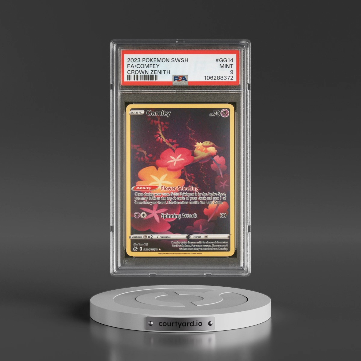 2023 Pokémon Sword and Shield Crown Zenith #GG14 Comfey - Full Art (PSA 9 MINT)