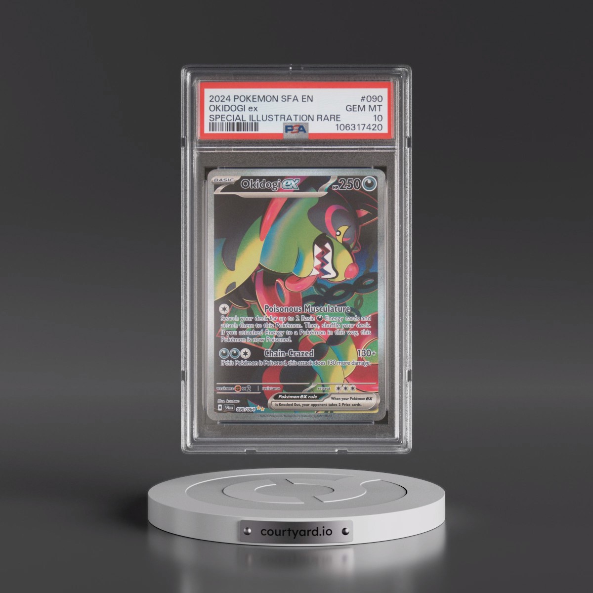 2024 Pokémon Sfa EN-Shrouded Fable #090 Okidogi EX - Holo Special Illustration Rare (PSA 10 GEM MINT)