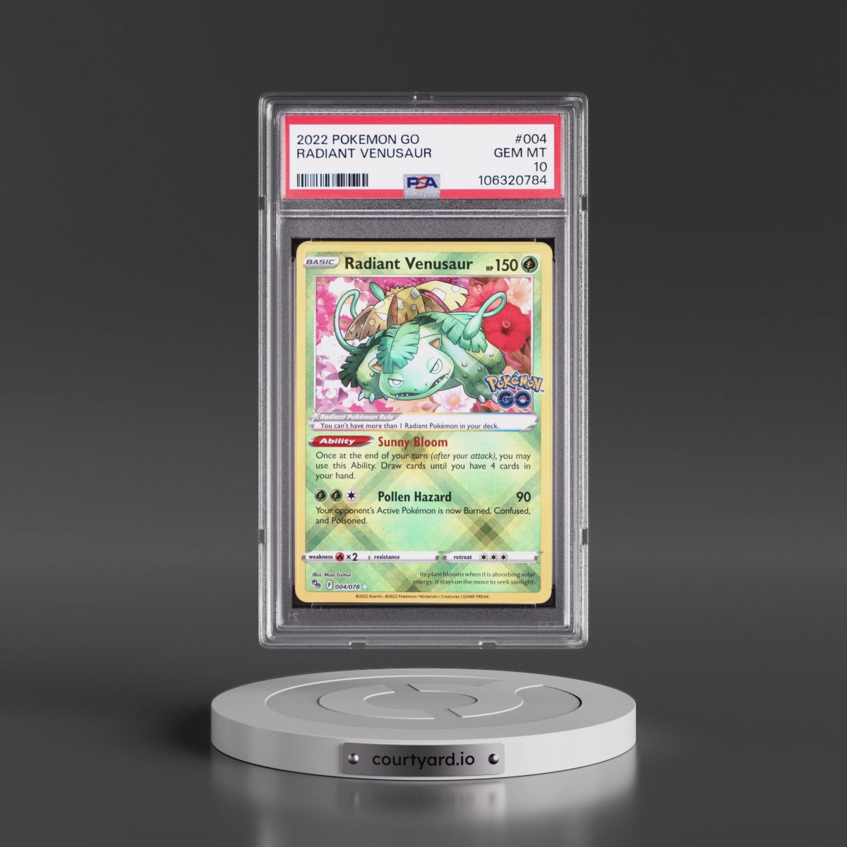 2022 Pokémon Go #004 Radiant Venusaur - Holo (PSA 10 GEM MINT)