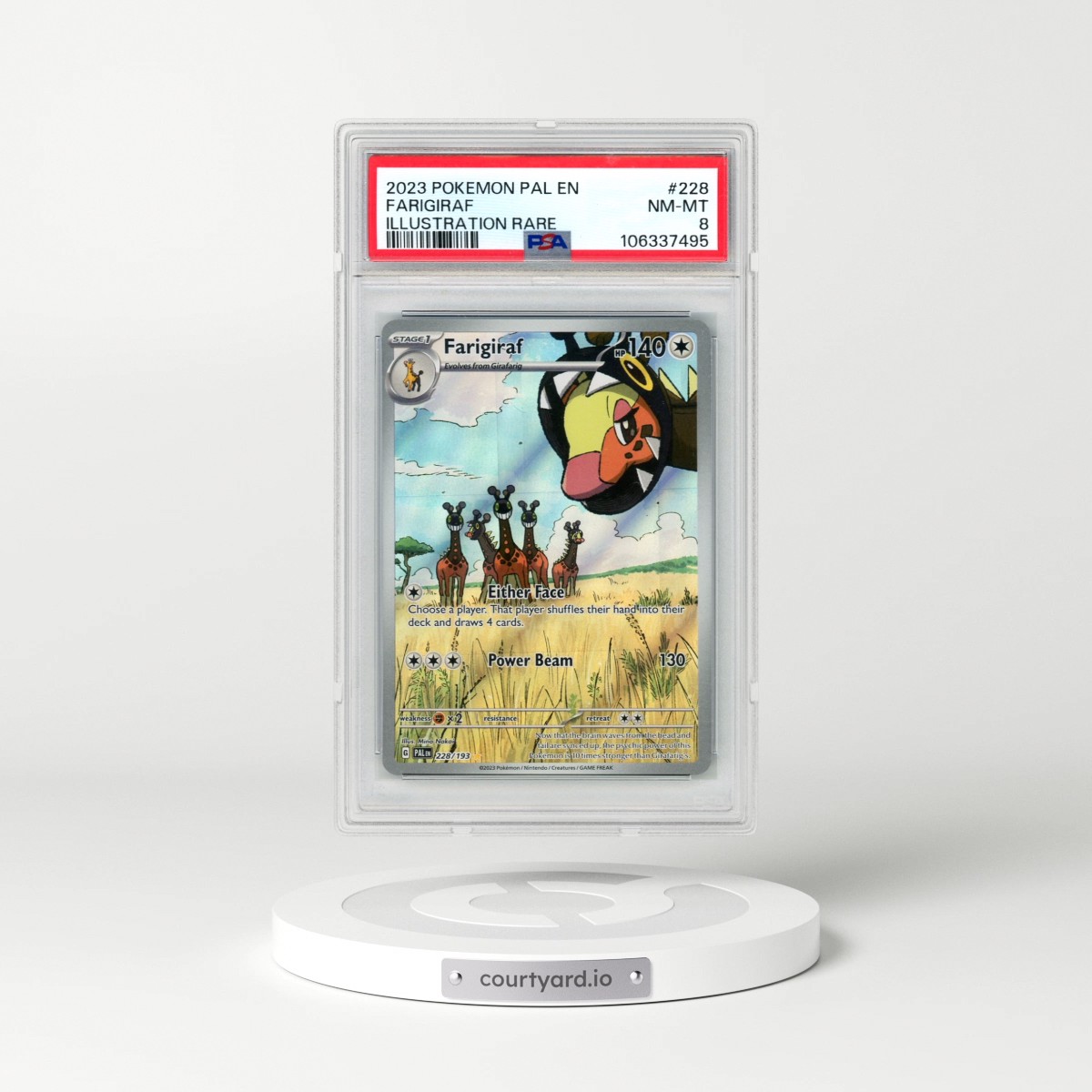 2023 Pokémon Pal EN-Paldea Evolved #228 Farigiraf - Illustration Rare (PSA 8 NM-MT)