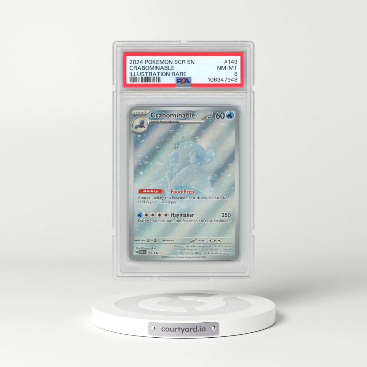 2024 Pokémon Scr EN-Stellar Crown #149 Crabominable - Illustration Rare (PSA 8 NM-MT)