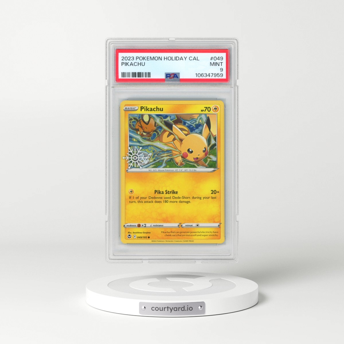 2023 Pokémon Holiday Calendar #049 Pikachu (PSA 9 MINT)