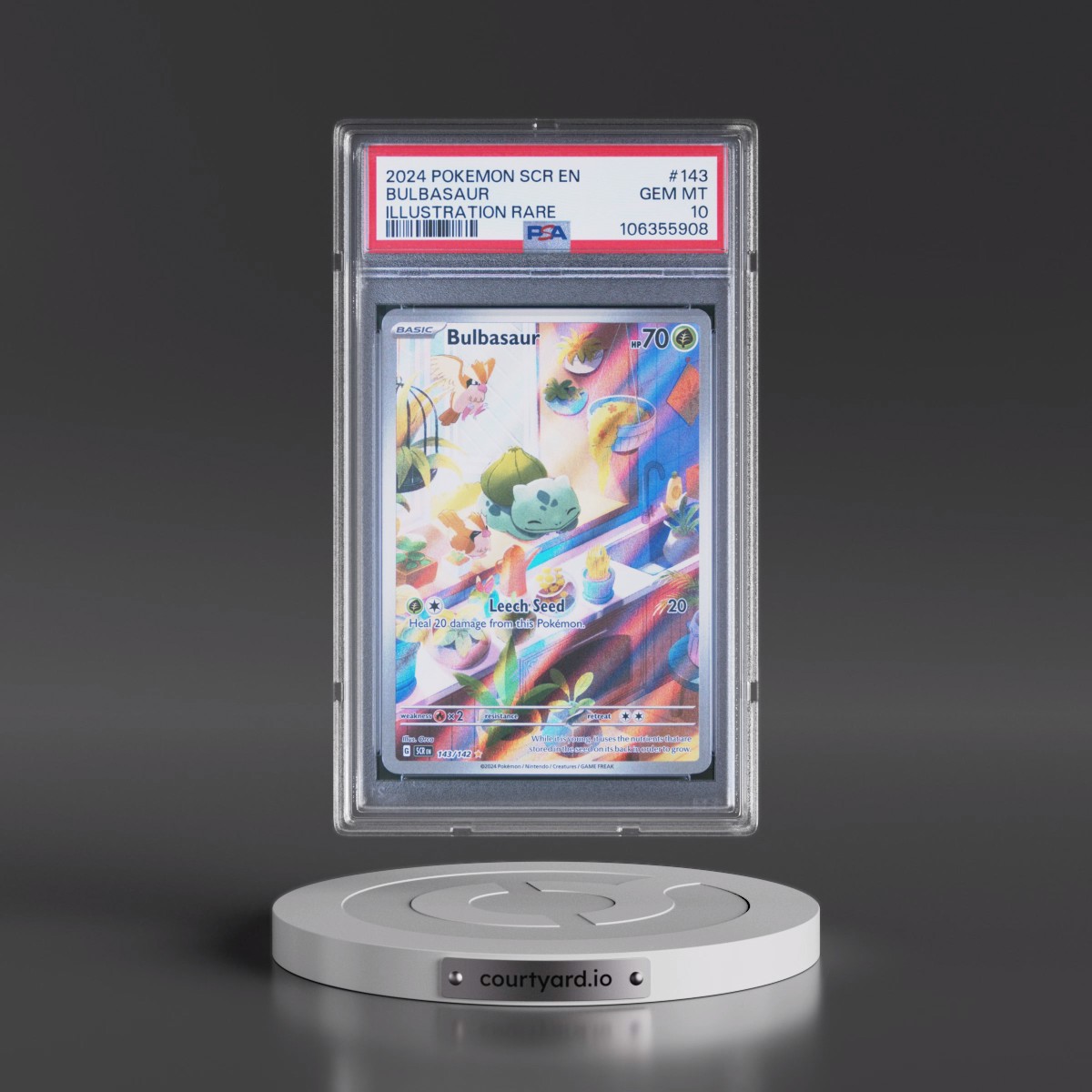 2024 Pokémon Scr EN-Stellar Crown #143 Bulbasaur - Illustration Rare (PSA 10 GEM MINT)