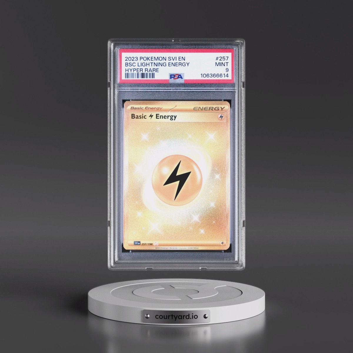 2023 Pokémon Svi EN-Scarlet & Violet #257 Basic Lightning Energy - Hyper Rare (PSA 9 MINT)