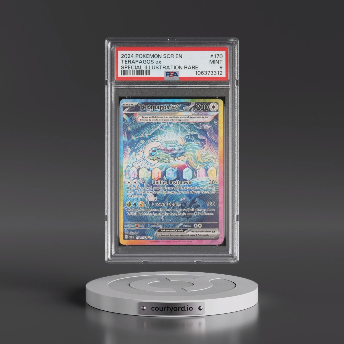 2024 Pokémon Scr EN-Stellar Crown #170 Terapagos EX - Holo Special Illustration Rare (PSA 9 MINT)