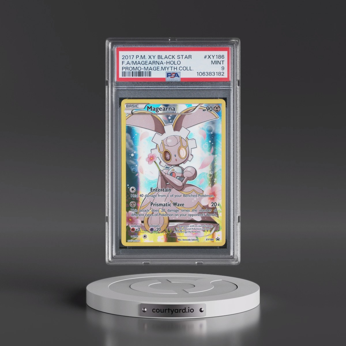 2017 Pokémon XY Black Star Promo #XY186 Magearna - Full Art Magearna Mythical Collection (PSA 9 MINT)