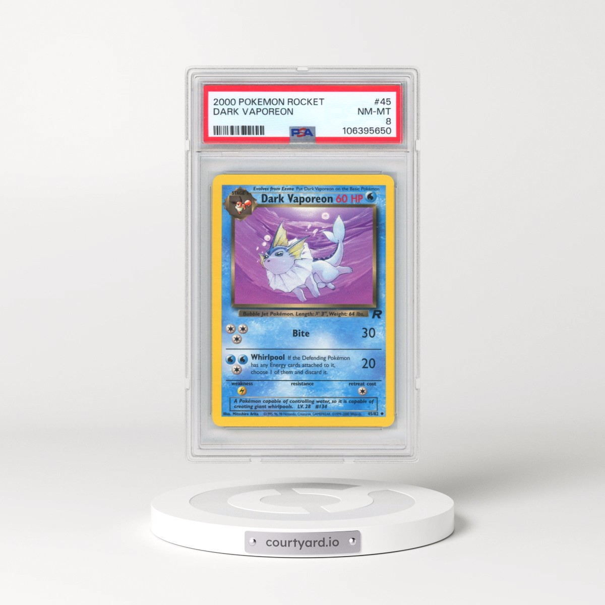 2000 Pokémon Rocket #45 Dark Vaporeon (PSA 8 NM-MT)