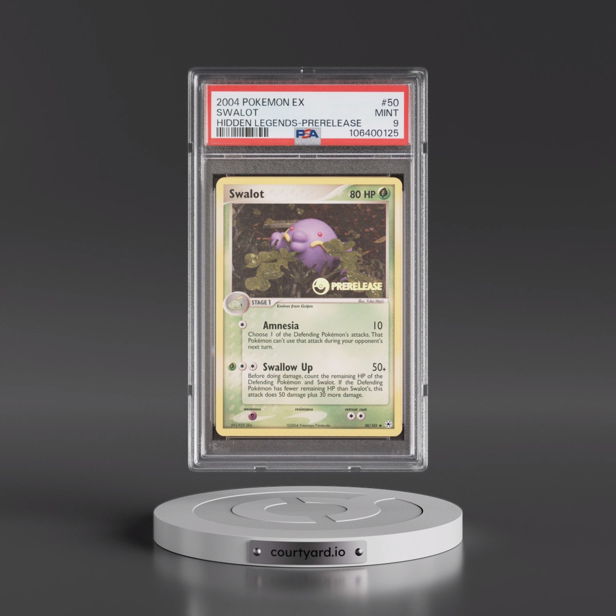 2004 Pokémon EX Hidden Legends #50 Swalot - Prerelease (PSA 9 MINT)