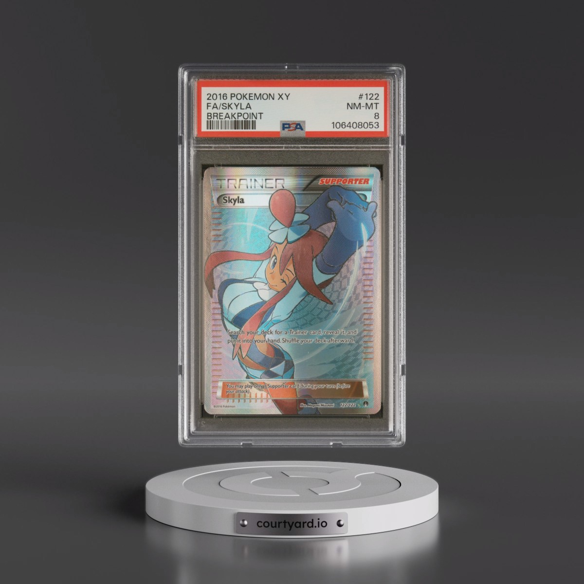 2016 Pokémon XY Breakpoint #122 Skyla - Full Art (PSA 8 NM-MT)