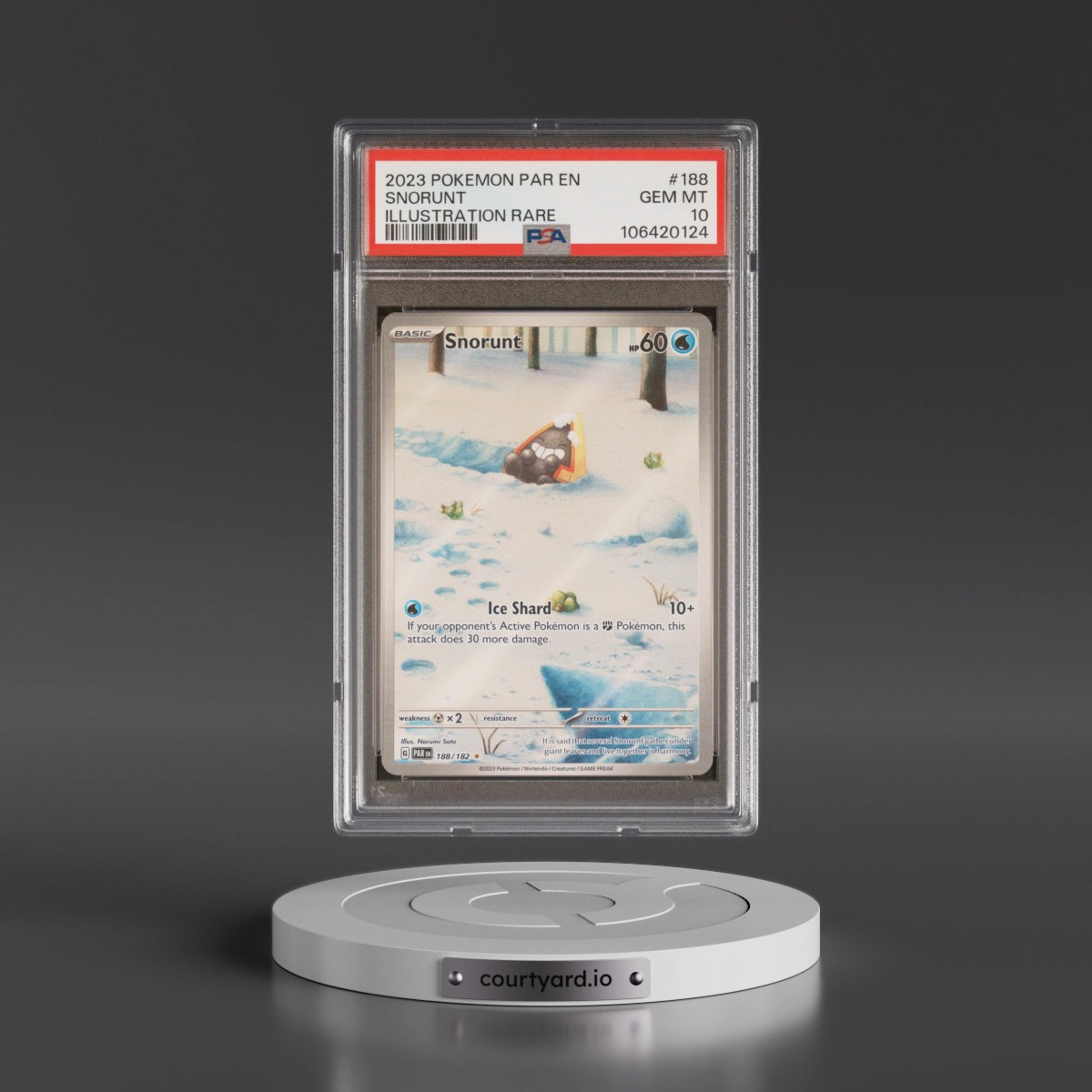 2023 Pokémon Par EN-Paradox Rift Snorunt - Illustration Rare #188 PSA 10