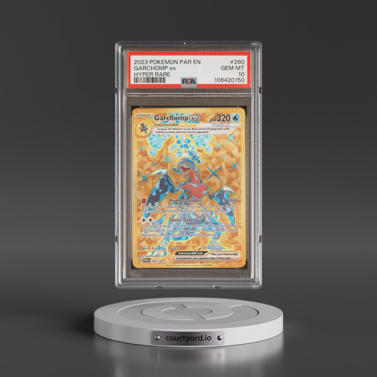 2023 Pokémon Par EN-Paradox Rift #260 Garchomp EX - Holo Hyper Rare (PSA 10 GEM MINT)