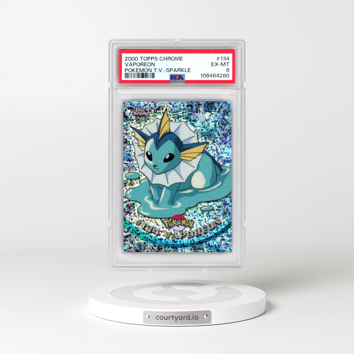 2000 Topps Chrome Pokémon T.V. #134 Vaporeon - Sparkle (PSA 6 EX-MT)