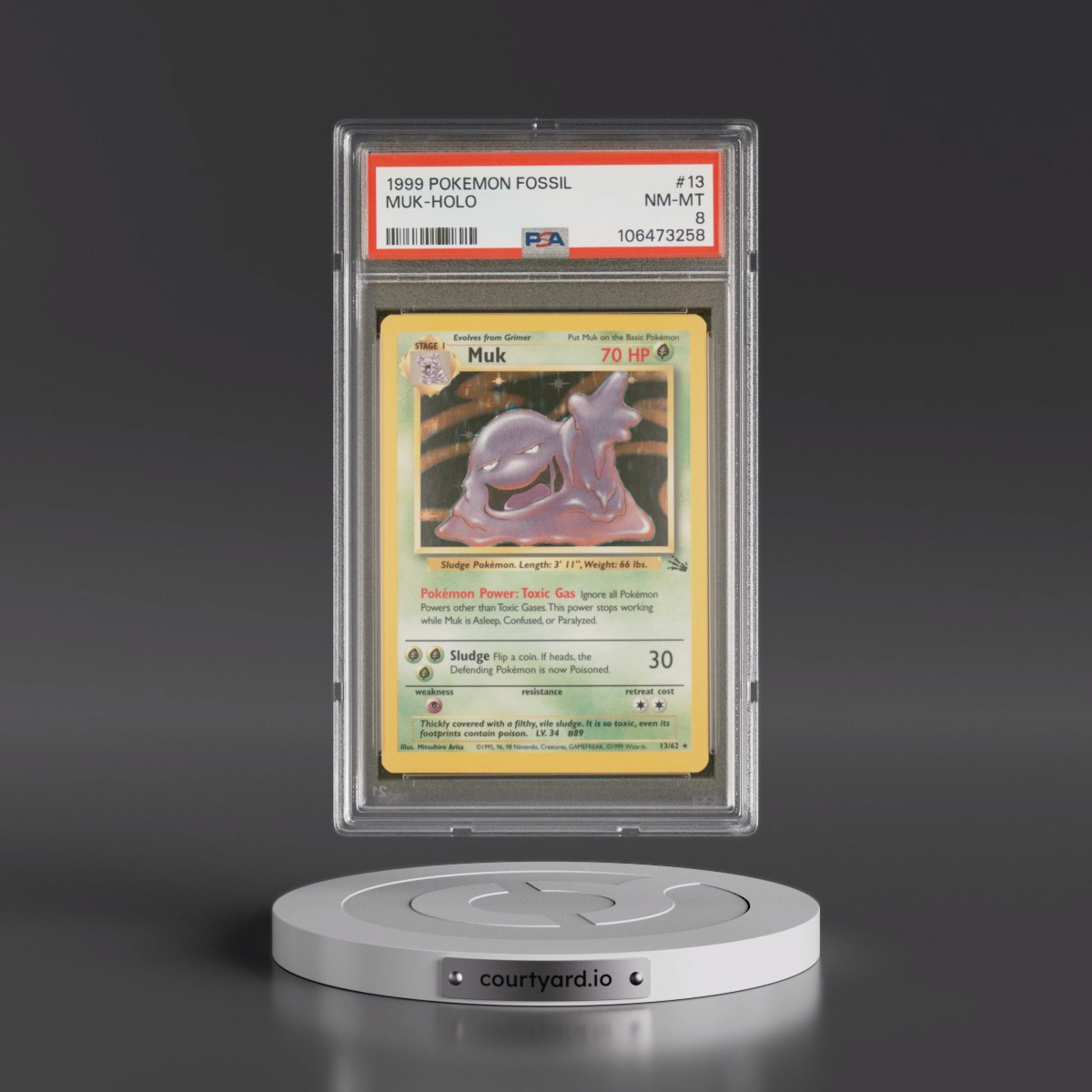 1999 Pokémon Fossil #13 Muk - Holo (PSA 8 NM-MT)