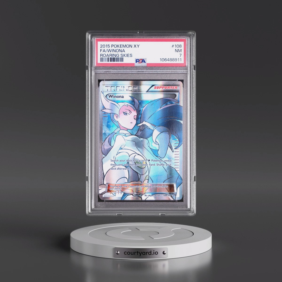 2015 Pokémon XY Roaring Skies #108 Winona - Full Art (PSA 7 NM)