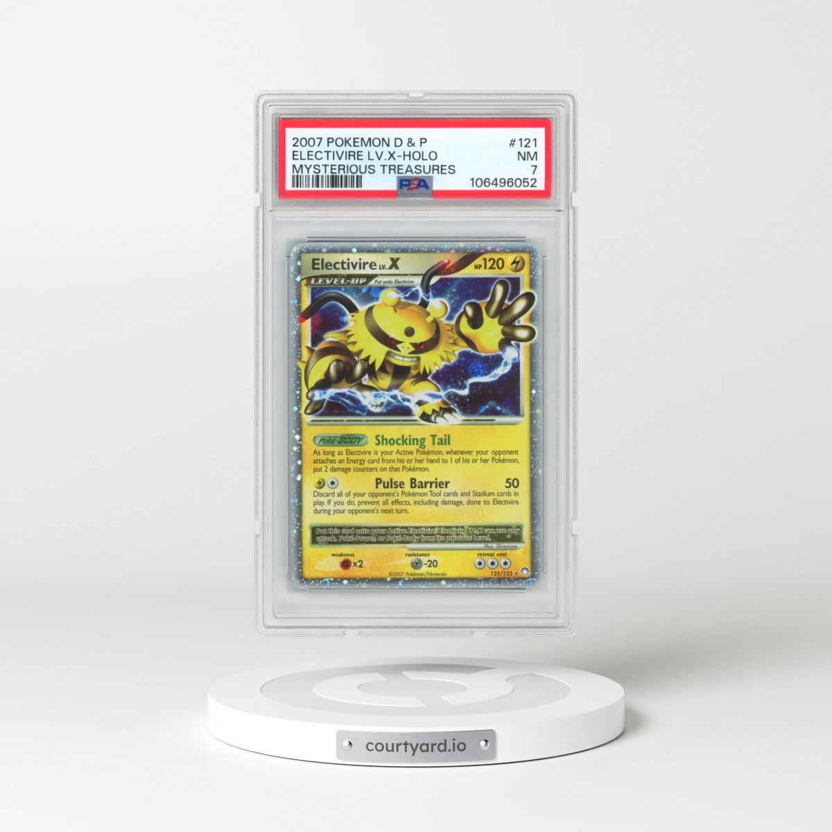 2007 Pokémon Diamond & Pearl Mysterious Treasures #121 Electivire LV.X - Holo (PSA 7 NM)