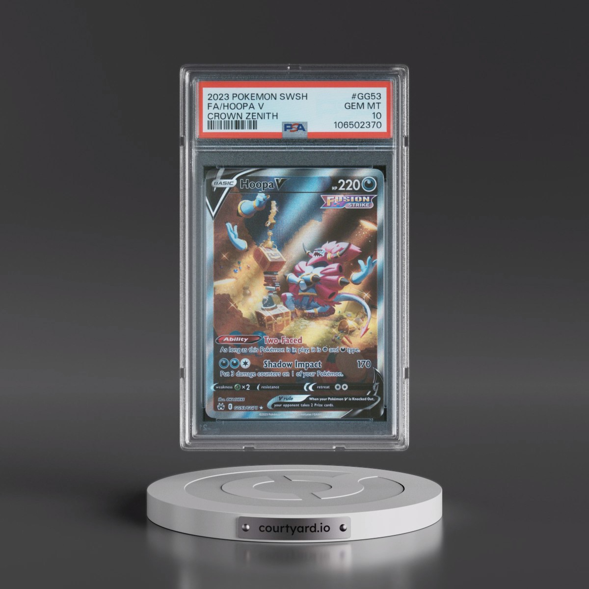 2023 Pokémon Sword and Shield Crown Zenith #GG53 Hoopa V - Holo Full Art (PSA 10 GEM MINT)