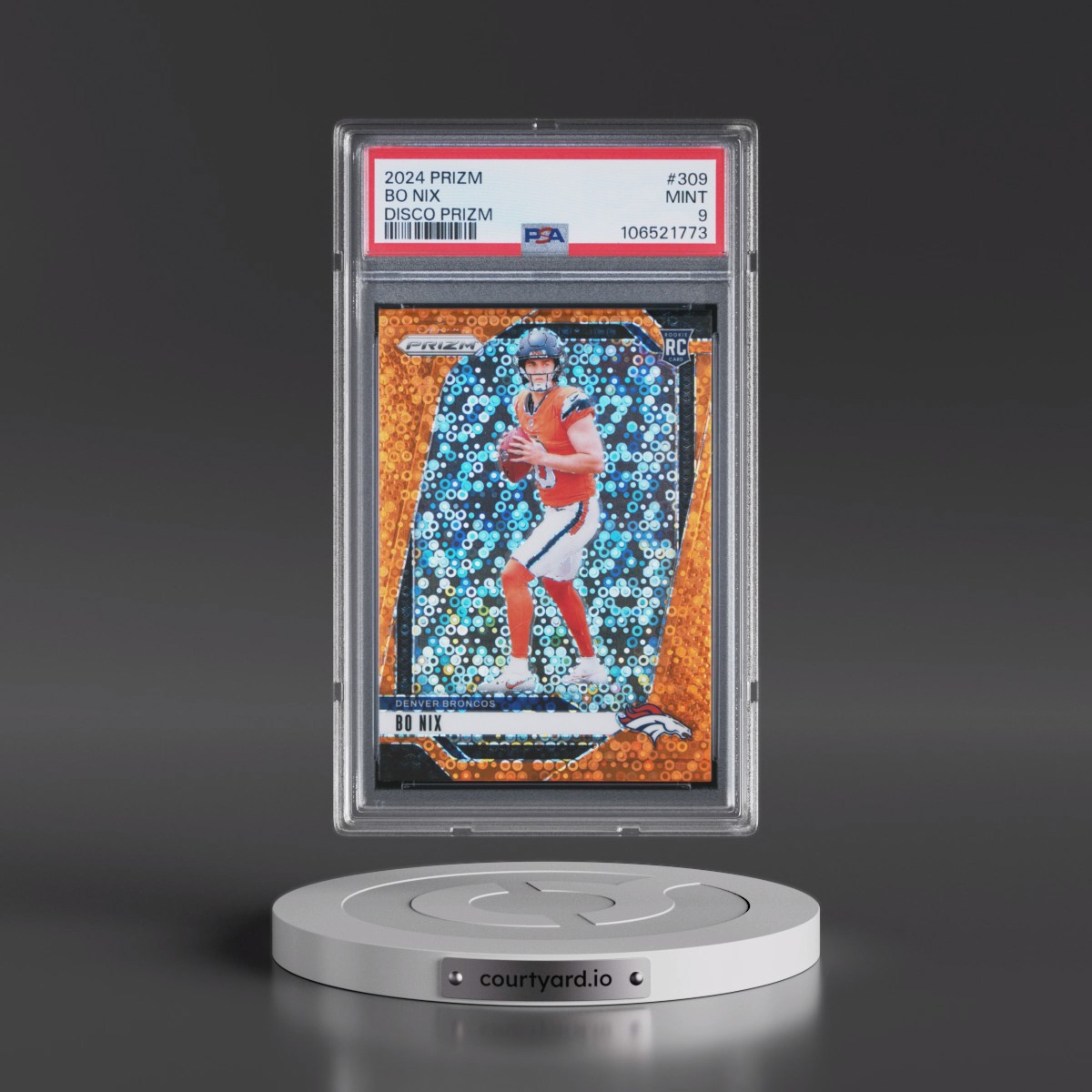 2024 Panini Prizm Bo Nix - Disco Prizm #309 PSA 9