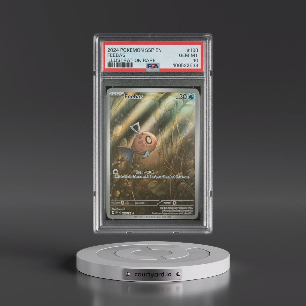 2024 Pokémon Ssp EN-Surging Sparks #198 Feebas - Illustration Rare (PSA 10 GEM MINT)