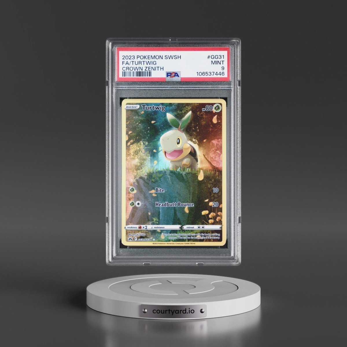 2023 Pokémon Sword and Shield Crown Zenith #GG31 Turtwig - Full Art (PSA 9 MINT)