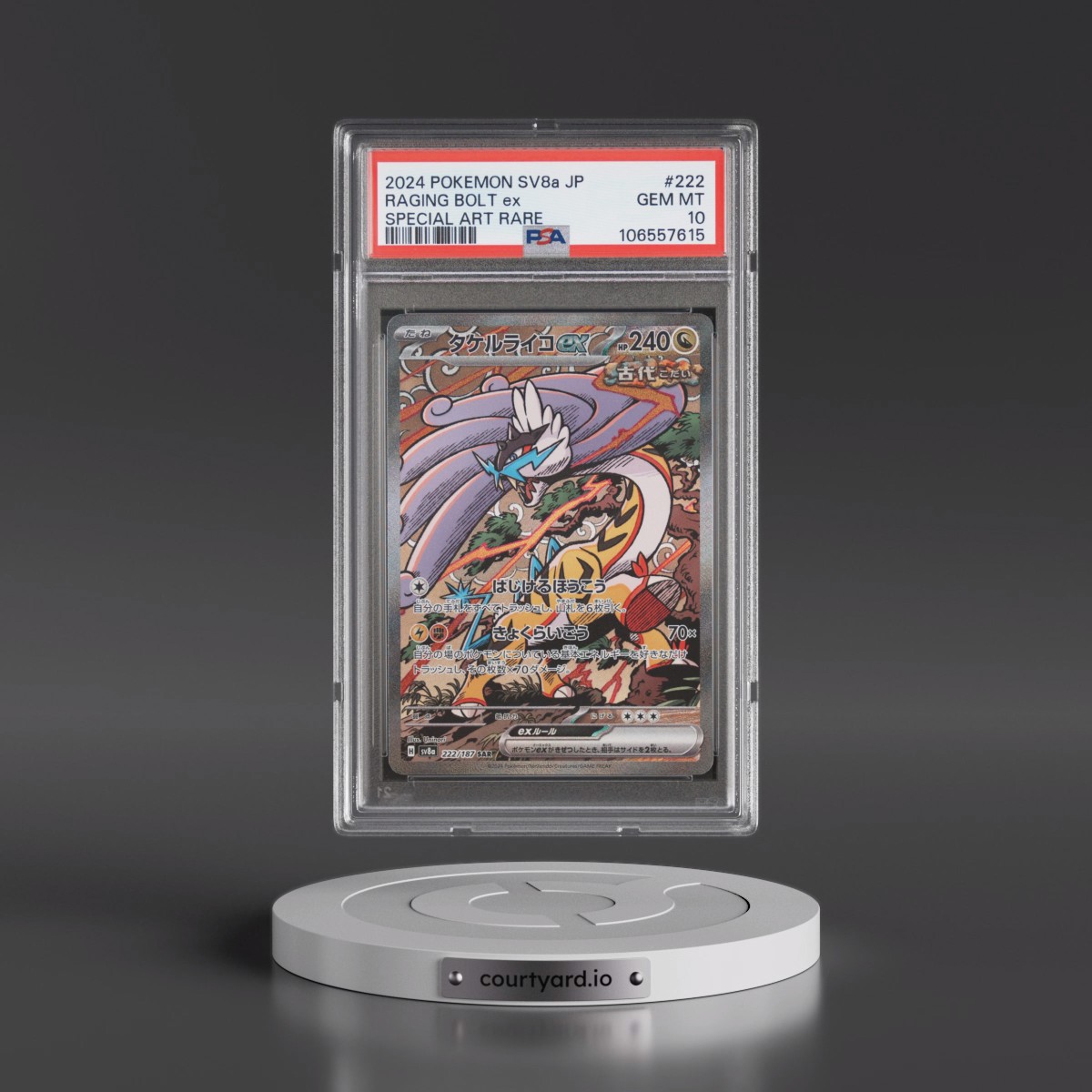 2024 Pokémon Sv8a-Terastal Fest EX #222 Raging Bolt EX - Holo Special Art Rare (PSA 10 GEM MINT)