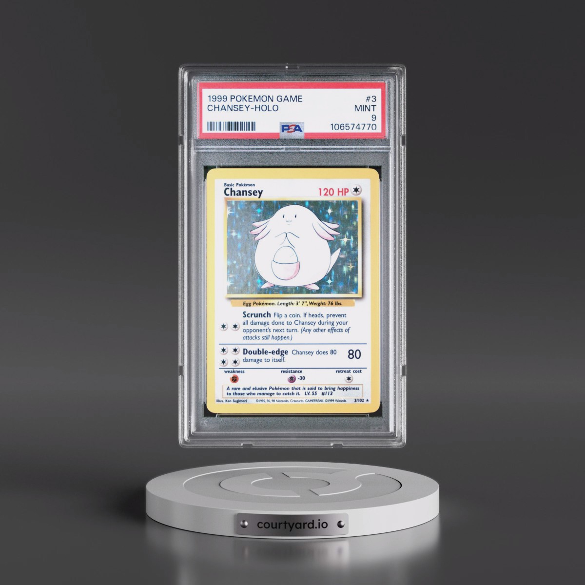 1999 Pokémon Game #3 Chansey - Holo (PSA 9 MINT)