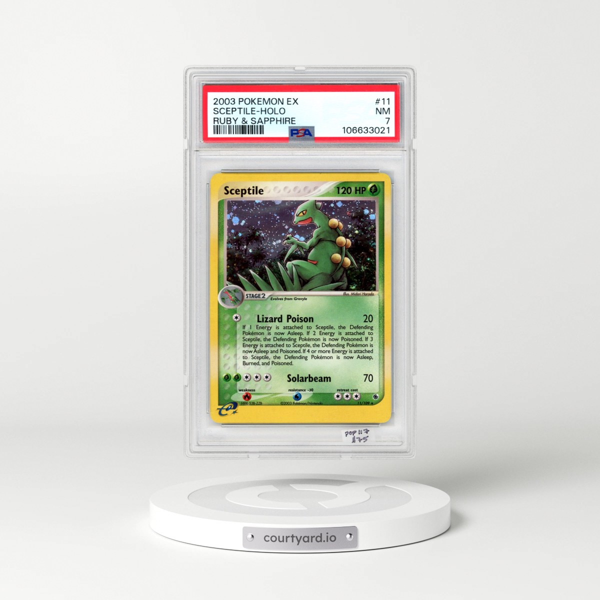 2003 Pokémon EX Ruby & Sapphire #11 Sceptile - Holo (PSA 7 NM)
