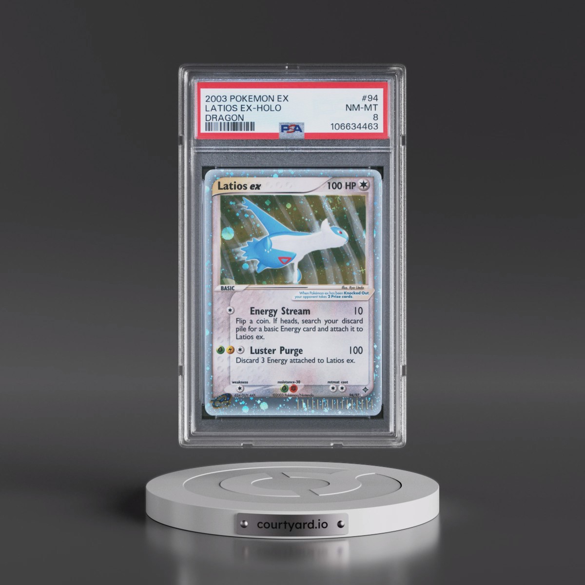 2003 Pokémon EX Dragon #94 Latios EX - Holo Holo (PSA 8 NM-MT)