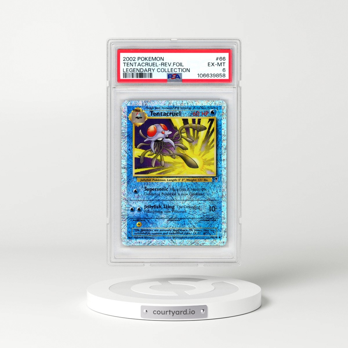 2002 Pokémon Legendary Collection #66 Tentacruel - Reverse Foil (PSA 6 EX-MT)