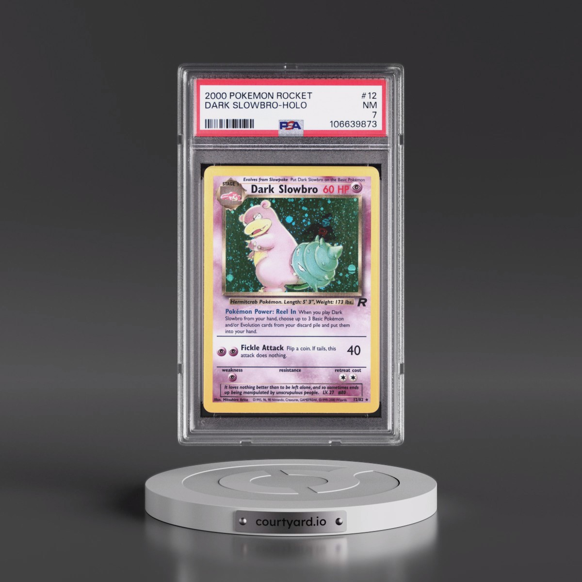 2000 Pokémon Rocket #12 Dark Slowbro - Holo (PSA 7 NM)