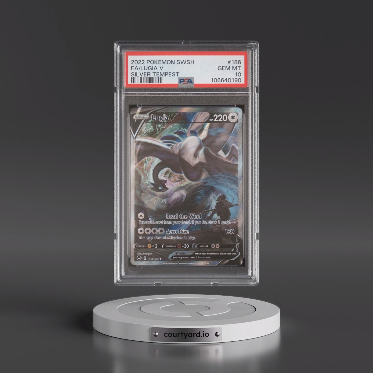 2022 Pokémon Sword & Shield Silver Tempest #186 Lugia V - Holo Full Art (PSA 10 GEM MINT)