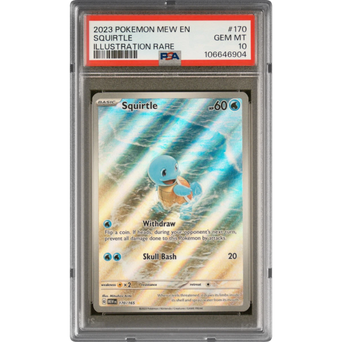 2023 Pokémon Mew EN-151 #170 Squirtle - Illustration Rare (PSA 10 GEM MINT)