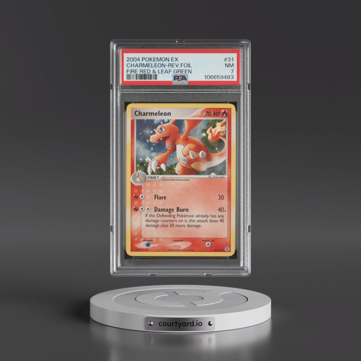2004 Pokémon EX Fire Red & Leaf Green #31 Charmeleon - Reverse Foil (PSA 7 NM)
