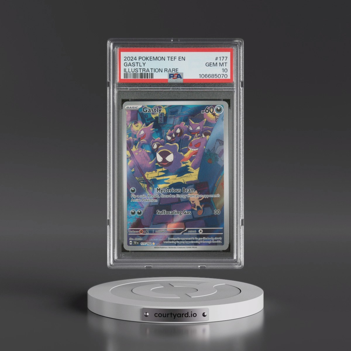 2024 Pokémon Tef EN-Temporal Forces #177 Gastly - Illustration Rare (PSA 10 GEM MINT)