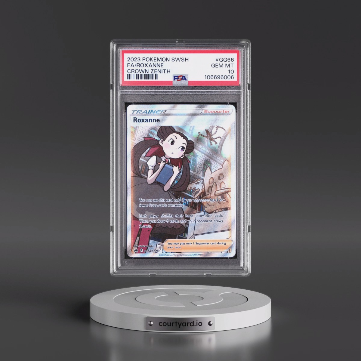 2023 Pokémon Sword and Shield Crown Zenith #GG66 Roxanne - Full Art (PSA 10 GEM MINT)